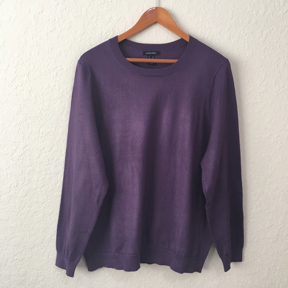 Land’s end Purple pullover sweater plus size 1X